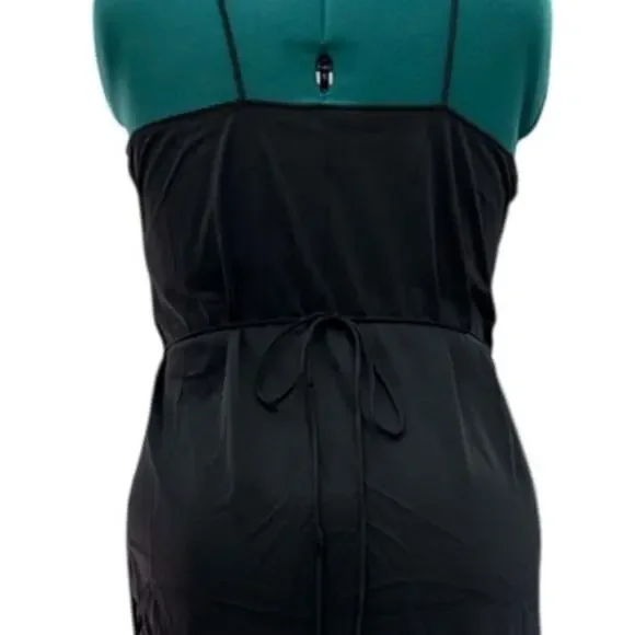 Vintage Private Treasures Black Lace Trim Slip Nightgown Size Medium 1970s - Picture 7 of 14